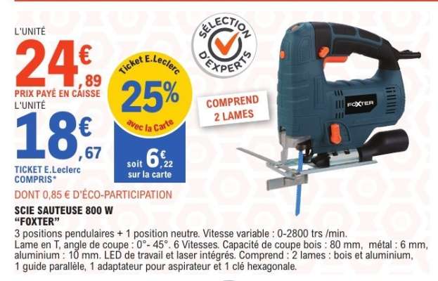 Scie sauteuse 800 W "FOXTER"