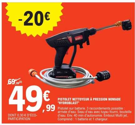 Pistolet nettoyeur à pression nomade 'Hydroblast'