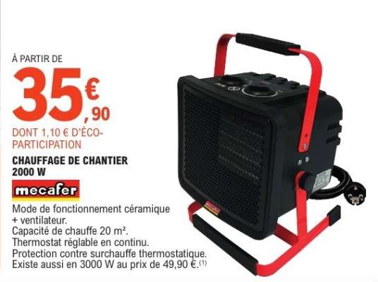 CHAUFFAGE DE CHANTIER 2000 W