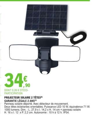 PROJECTEUR SOLAIRE 2 TÊTES