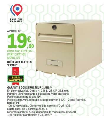 BOÎTE AUX LETTRES "FAVOR"