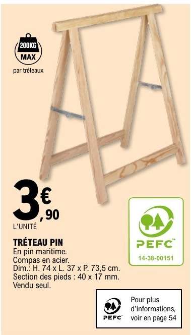 TRÉTEAU PIN