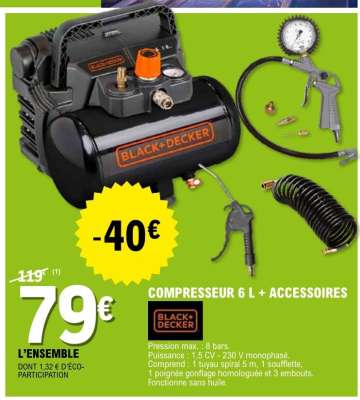 COMPRESSEUR 6 L + ACCESSOIRES