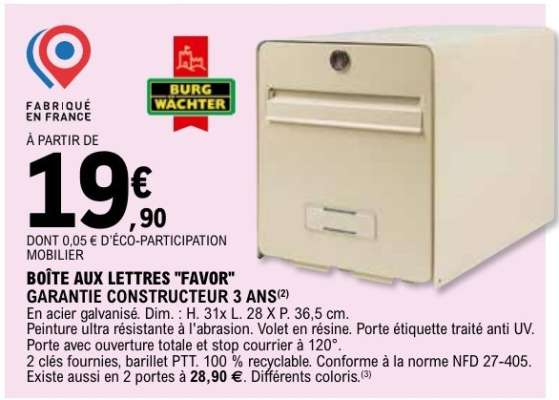 BOÎTE AUX LETTRES "FAVOR"
