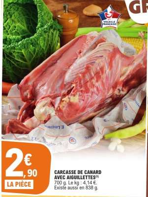 Carcasse de canard, avec aiguillettes