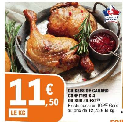 Cuisses de canard confites x 4 du Sud-Ouest