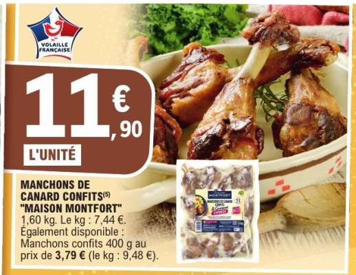 MANCHONS DE CANARD CONFITS "MAISON MONTFORT"