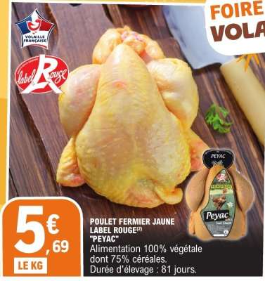 Poulet Fermier Jaune Label Rouge 'Peyac'