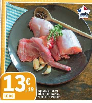 CUISSE ET DEMI RÂBLE DE LAPIN "LOEUL ET PIRIOT"