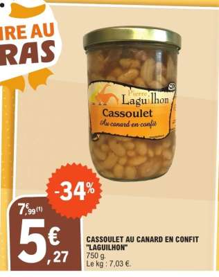 Cassoulet au canard en confit "Laguilhon"