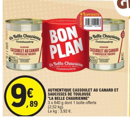 AUTHENTIQUE CASSOULET AU CANARD ET SAUCISSES DE TOULOUSE “LA BELLE CHAURIENNE”