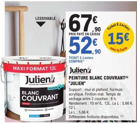 PEINTURE BLANC COUVRANT "JULIEN"