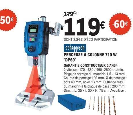 PERCEUSE À COLONNE 710 W "DP60"