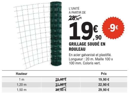 GRILLAGE SOUDÉ EN ROULEAU