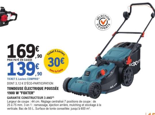 Tondeuse Électrique Poussée 1900 W 'FOXTER'