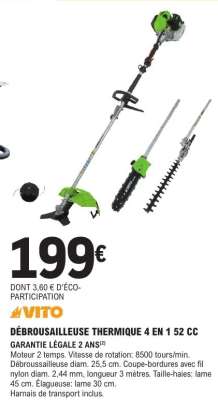 DÉBROUSAILLEUSE THERMIQUE 4 EN 1 52 CC