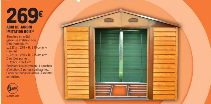 ABRI DE JARDIN IMITATION BOIS
