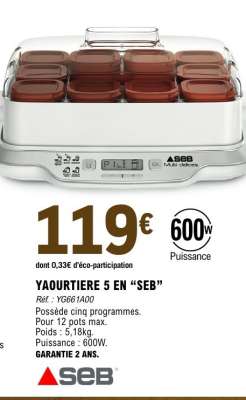 YAOURTIERE 5 EN “SEB”