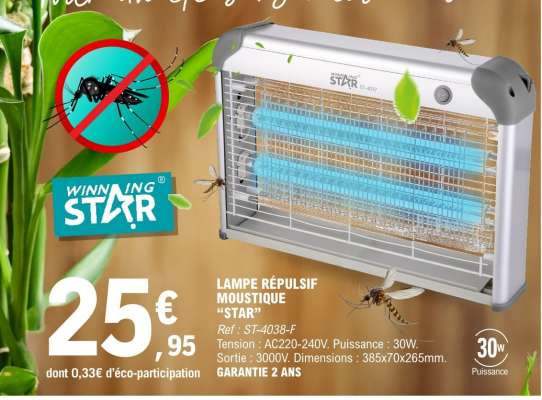 LAMPE RÉPULSIF MOUSTIQUE “STAR”