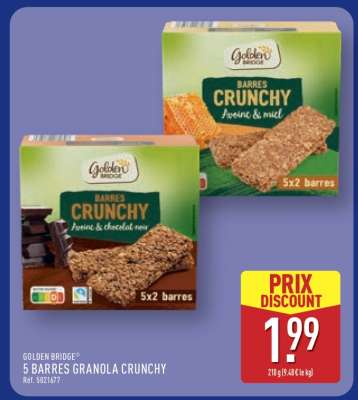 GOLDEN BRIDGE 5 BARRES GRANOLA CRUNCHY