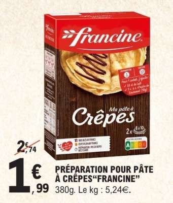 PREPARATION POUR PATE A CREPES FRANCINE