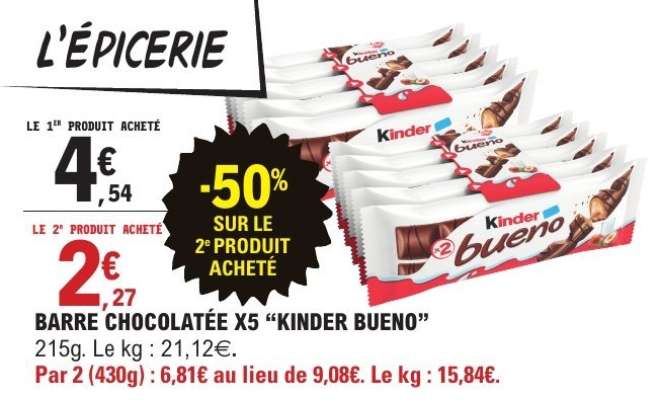 BARRE CHOCOLATÉE x5 “KINDER BUENO”