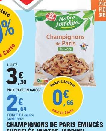 Champignons de Paris émincés surgelés 'Notre Jardin'