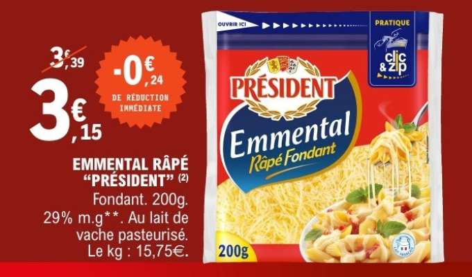 Emmental Râpé Président