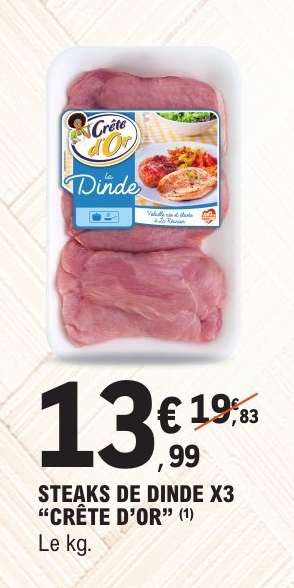 STEAKS DE DINDE X3 “CRÊTE D’OR”