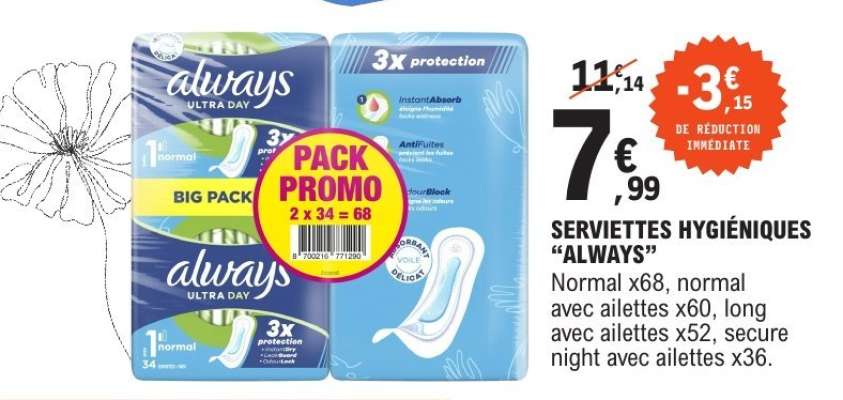 Serviettes Hygiéniques Always