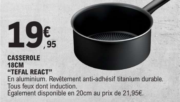 CASSEROLE 18CM "TEFAL REACT"