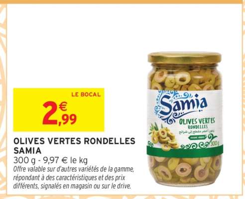 OLIVES VERTES RONDELLES SAMIA