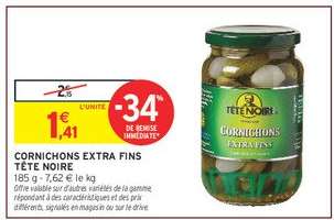 CORNICHONS EXTRA FINS “TÊTE NOIRE”
