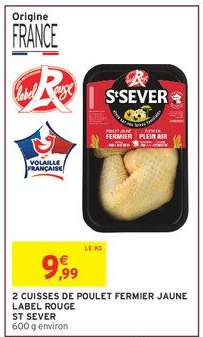 2 CUISSES DE POULET FERMIER JAUNE LABEL ROUGE