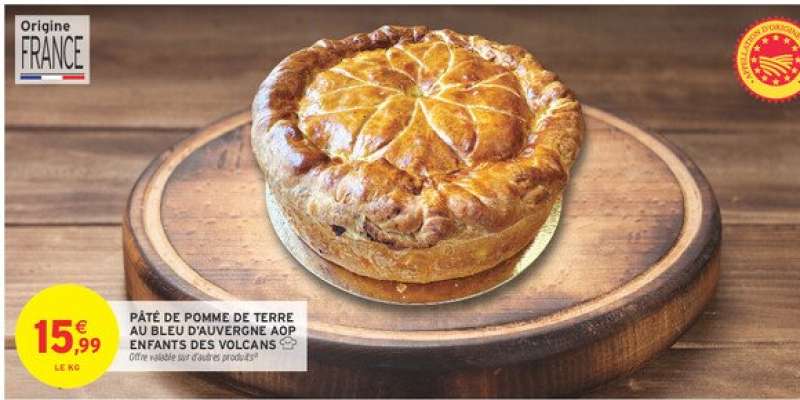 PÂTÉ DE POMME DE TERRE AU BLEU D'AUVERGNE AOP ENFANTS DES VOLCANS