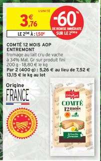 COMTÉ 12 MOIS AOP ENTREMONT