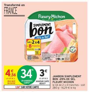 Jambon Simplement Bon -25% de Sel Fleury Michon