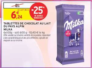 Tablettes De Chocolat Au Lait Du Pays Alpin Milka
