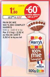 PAIN DE MIE 100% MIE COMPLET HARRY'S