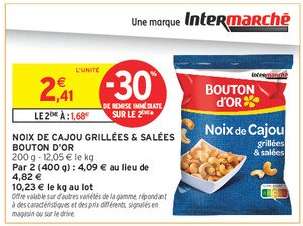 NOIX DE CAJOU GRILLÉES & SALÉES BOUTON D'OR