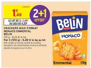 Crackers Maxi Format Monaco Emmental Belin