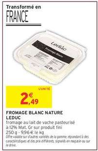 FROMAGE BLANC NATURE LEDUC