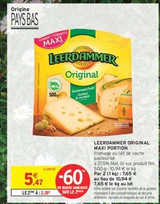 LEERDAMMER  ORIGINAL MAXI PORTION