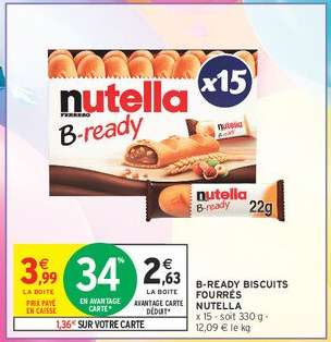 B-READY BISCUITS FOURRÉS NUTELLA