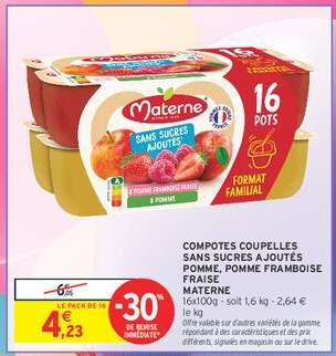 Materne Compotes Coupelles Sans Sucres Ajoutés