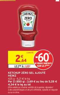 Ketchup Zéro Sel Ajouté Heinz