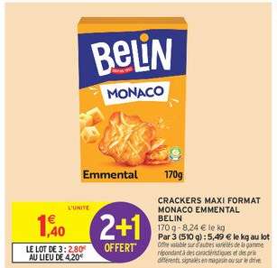 Crackers Maxi Format Monaco Emmental Belin