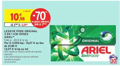 Lessive Pods Original 3 en 1 x30 Doses Ariel