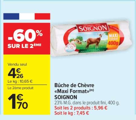 Bûche de Chèvre «Maxi Format» SOIGNON