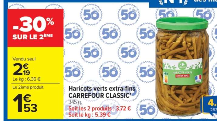 Haricots verts extra-fins CARREFOUR CLASSIC'